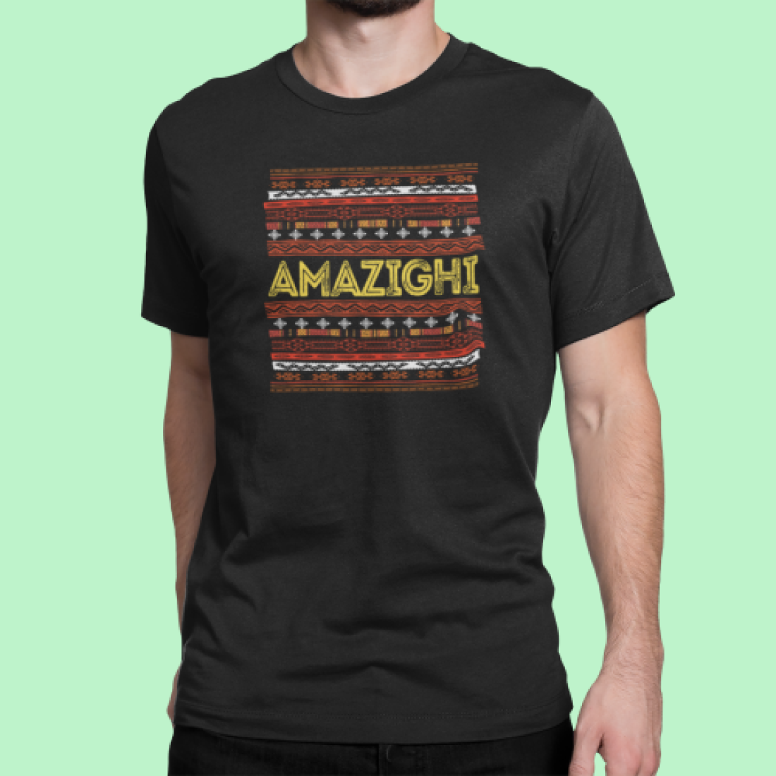https://rafwear-dz.com/T-Shirt - AMAZIGHI - Noir - motif berbères
