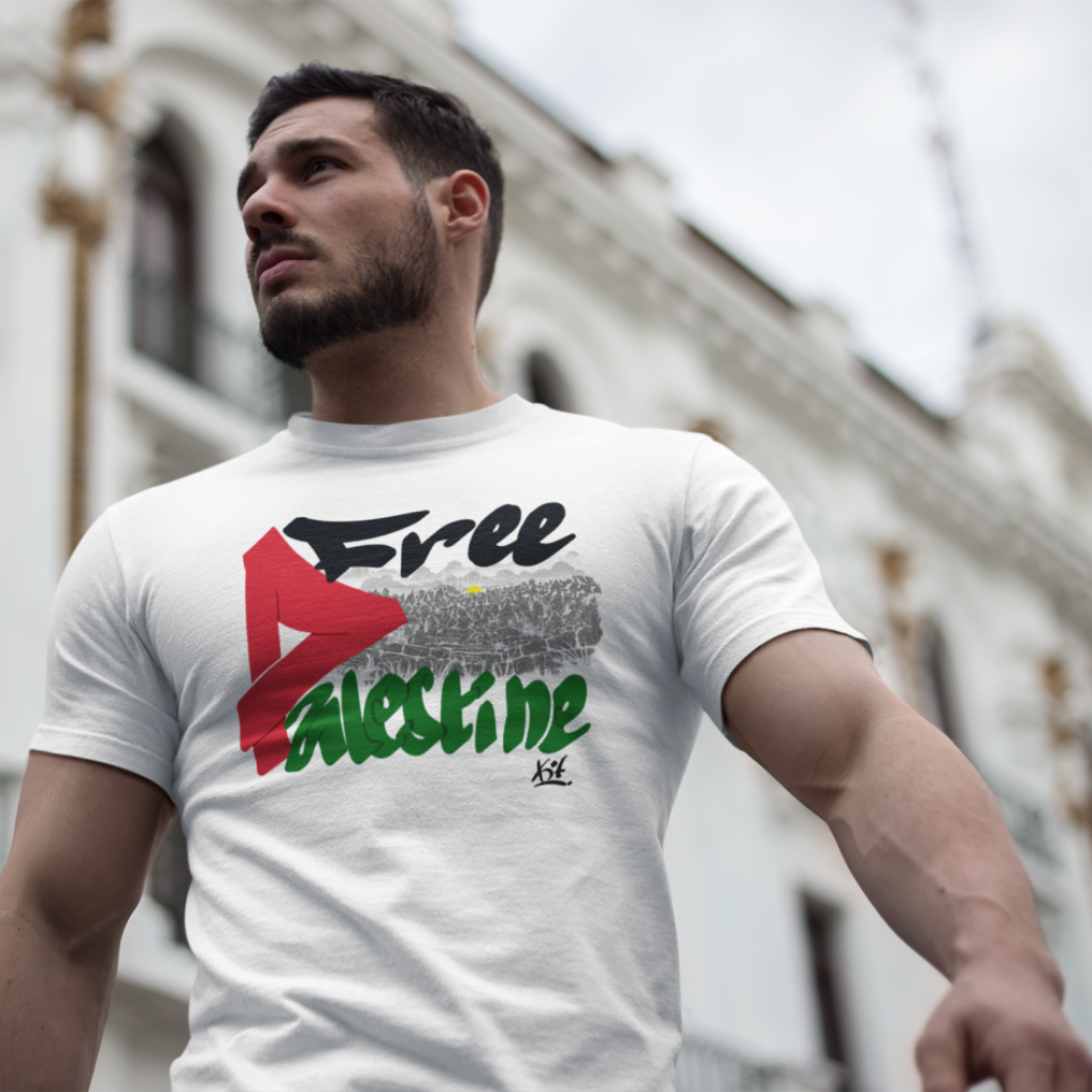 https://rafwear-dz.com/T-Shirt - FREE PALESTINE - Blanc