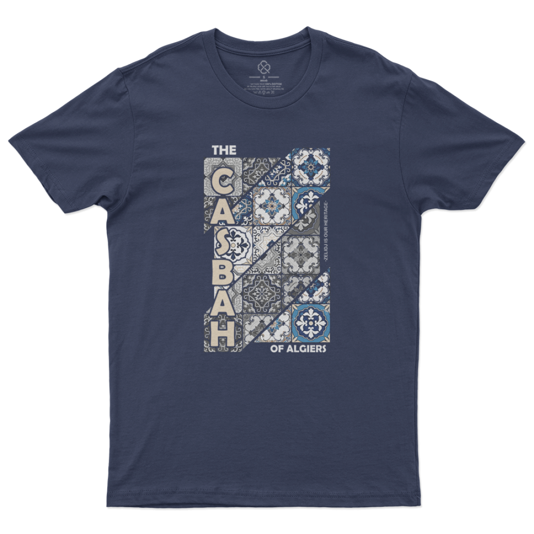 T-shirt "The Casbah of Algiers" zelidj (Bleu nuit)